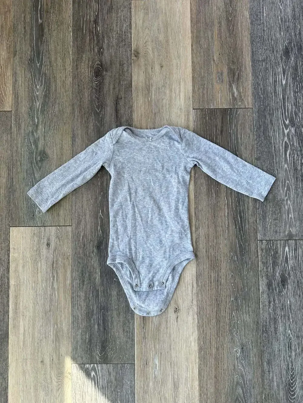 Carter's Baby Girl Gray Pointelle Long Sleeve Bodysuit 12M